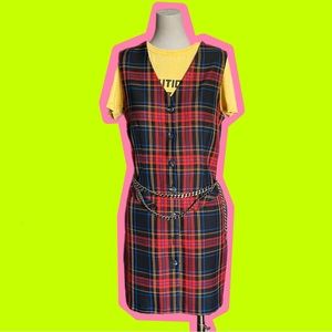 A Byer Plaid Vest Dress